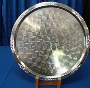 25`` Round Tray (Silver Trim)
