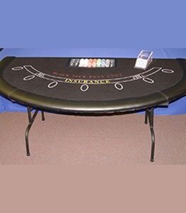 Black Jack Game Table Black